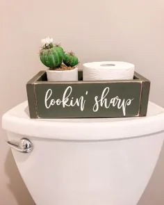 کاکتوس دکور ، جعبه ذخیره سازی سازمان دهنده حمام- Lookin ’Sharp (طنز حمام ، دکور حمام ، تابلوی دستشویی حمام) - 2019 - Diy Bathroom