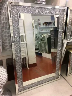 آینه خرد شده الماس دیواری آینه تزئینی سنگهای قیمتی |  اتسی