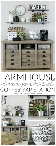 ایستگاه مدرن Farmhouse Inspired Coffee Bar Station - The Crafted Sparrow