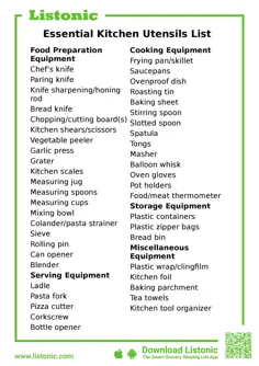 لیست وسایل آشپزخانه از 46 مورد ضروری برای پخت و پز - لیستونیک