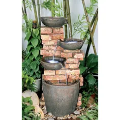 طراحی آجرهای انباشته Toscano Cascading Stone Bonded Resin Garden Fountain-SS1083 - انبار خانه