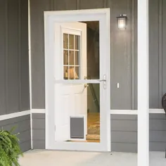 LARSON Tradewinds Pet Door 36 in x 81-in Almond Storm Door Door Lowes.com