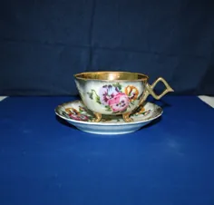 لیوان چای خوری و بشقاب پرنده با پنسی نیپون طلای طلا |  اتسی