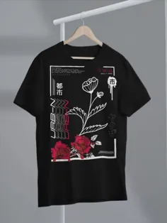تی شرت گلدار ژاپنی به سبک شهری