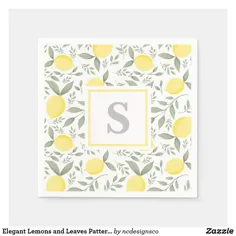 دستمال های طرح دار الگوی لیمو و برگ های زیبا |  Zazzle.com
