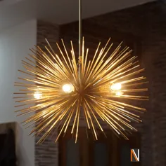 اواسط قرن 5 لامپ طلایی برنجی کره ای لوستر Spchnik Light Lighting Sputnik |  eBay