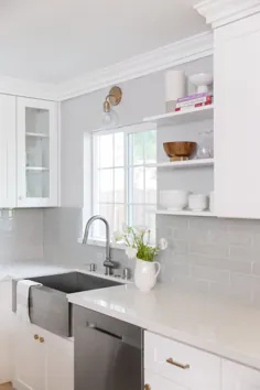 بازسازی آشپزخانه سفید و خاکستری انتقالی در Pleasant Hill |  Eggshell Home - طراح داخلی منطقه خلیج سانفرانسیسکو