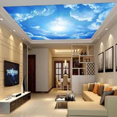 کاغذ دیواری عکس سه بعدی مدرن آسمان آبی و ابرهای سفید کاغذ دیواری دکوراسیون داخلی منزل اتاق نشیمن سقف لابی کاغذ دیواری کاغذ دیواری وینیل |  آرزو کردن