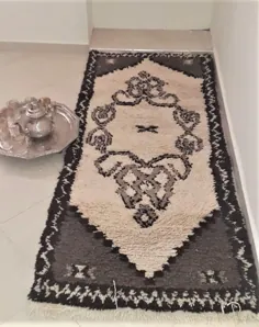 فرش مراکشی خاکستری ساخته شده از پشم طبیعت. 6،492.82 فوت. Boho |  اتسی