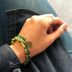 دستبند فنری سنگ سبز