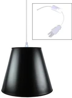 پلاگین 18 اینچی W 1-Light در لامپ آویز Swag سیاه / طلایی