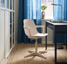 صندلی گردان ODGER ، سفید ، بژ - IKEA