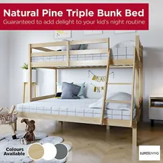 تخت تختخواب سفری سه تخته درخت کاج طبیعی تنظیم تختخواب یک نفره دو طبقه پایین