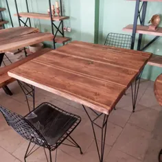 میز غذا خوری متریال چوب روس و فلز