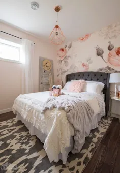آرایش اتاق خواب مهمان خانه زنانه مدرن |  مامان DIY