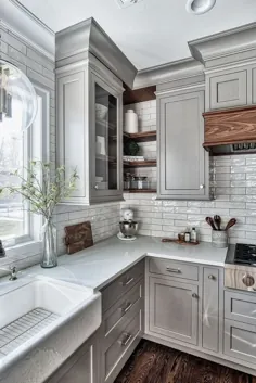 25+ ایده های طراحی آشپزخانه خاکستری الهام بخش