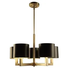 DSI Hamilton Collection 5-light black and gold luster with metal shades-17862 - The Home Depot