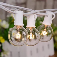 چراغ های رشته ای Afirst Outdoor 50FT با 53 لامپ Globe Bulbs چراغ های رشته ای پاسیو UL دارای چراغ های آویز در فضای باز ضد آب در باغ / مهمانی حیاط خلوت / عروسی-بند ناف