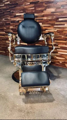 صندلی آرایشگاه مک کینلی با قاب طلایی برجسته
