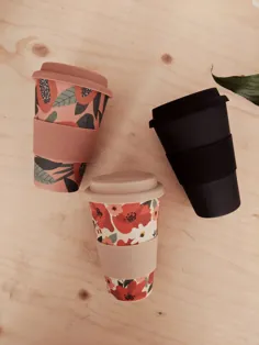 Floral Cafe Yo Cups - بهترین فنجان های قابل استفاده مجدد با محیط زیست بامبو برای دوستداران قهوه توسط Mimi & August Zero Waste