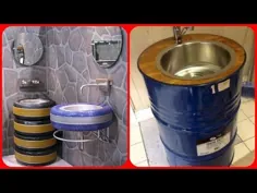 ایده زیبای بازیافت تایر شستشوی Beason ||  ایده شگفت انگیز Metal Drum Sink ||  DIY Home Decora