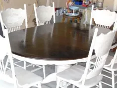 رنگ آمیزی و رنگ سفید: میز و صندلی های پایه بلوط