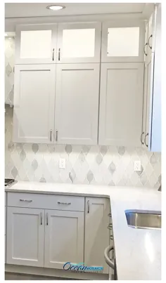 کاشی شیشه ای backsplash آشپزخانه backsplash سفید