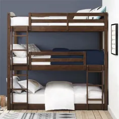تختخواب سفری سه طبقه چوبی تروستان ، خانه ها و باغ های بهتر ، موکا - Walmart.com