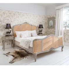 تختخواب لوکس فرانسوی Normandy Rattan نقاشی شده است