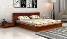 تختخواب بستر پلت فرم طبقه پایین Dwayne (اندازه کینگ ، پایان عسل) را بصورت آنلاین در هند - خیابان چوبی خریداری کنید