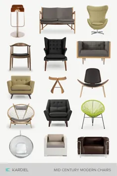 صندلی های مدرن قرن میانه برای خانه و دفتر