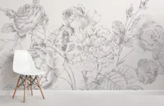 نقاشی دیواری تصویر زمینه Roses Illustrated Roses |  هوویا انگلستان