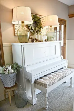 دکوراسیون پیانو - اتاق نشیمن خانه مزرعه