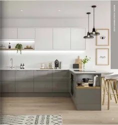 آشپزخانه مدرن چوبی سفید