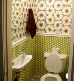 طراحی و تزئین حمام مدرن با کاغذ دیواری