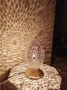 تحویل رایگان-مراکش لامپ میز لامپ برنز برنز سبک سبک آباژور طوفان آباژور دست ساز مراکش روز