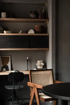 apartment آپارتمان اتمسفر در رنگ های تیره برای مراقبه و مراسم چای در کیف (45 متر مربع)〛 ◾ عکس Design طراحی ایده ها