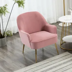صندلی صندلی مخملی صندلی راحتی صندلی راحتی با پایه های فلزی روکش طلا |  eBay
