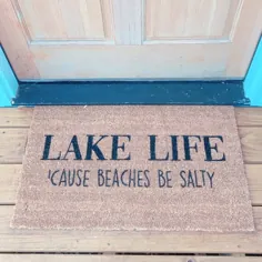 کابین تزئینی Lake Life Doormat Lake House Cabin Doormat |  اتسی