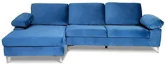 مبل راحتی خواب دار Recaceik ، مبل مدرن مدرن و بزرگ 3 صندلی مقطعی ، برای کاناپه اتاق نشیمن (آبی)