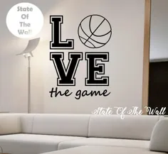 بسکتبال دیواری دیواری LOVE THE GAME تابلوچسبها Art Decor اتاق خواب |  اتسی
