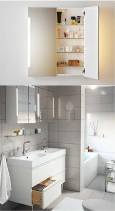 کابینت آینه ای STORJORM با 2 درب و روشن ، سفید ، 39 3 / 8x5 1 / 2x37 3/4 "- IKEA