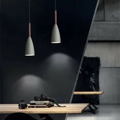 آویز روشنایی آویز آشپزخانه آویز مدرن چراغ خاکستری چراغ سقفی چوبی
