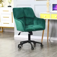 صندلی های میز اداری صندلی چرخان پارچه ای مخملی Big Accent با بازو و چرخ ، ارتفاع قابل تنظیم ، صندلی های چرخشی برای دفتر و اتاق خواب (سبز خالی) - Walmart.com