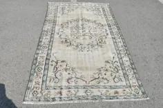 فرش ترکی فرش محو شده 4.5x7.9 ft فرش ارگانیک فرش Oushak |  اتسی