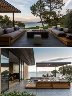 Holz innen und außen - Modernes Haus an der Ozeanküste کالیفرنیا