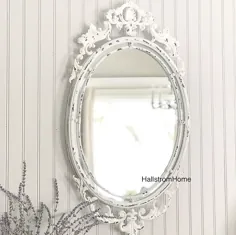 آینه شیک Shabby ، آینه غرور سفید