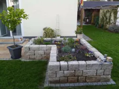 ساخت دیوار، تخت مرتفع، پله های سنگی - طراحی باغ باغبان - آگسبورگ