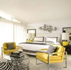اتاق خواب زرد و خاکستری - معاصر - اتاق خواب - دیوید خیمنز