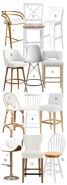چهارپایه نوار سفید پشتی - 12+ گزینه شیک